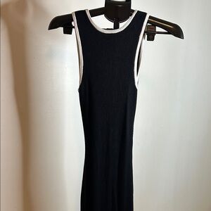 Elegant Black and White open lower back Maxi Dress